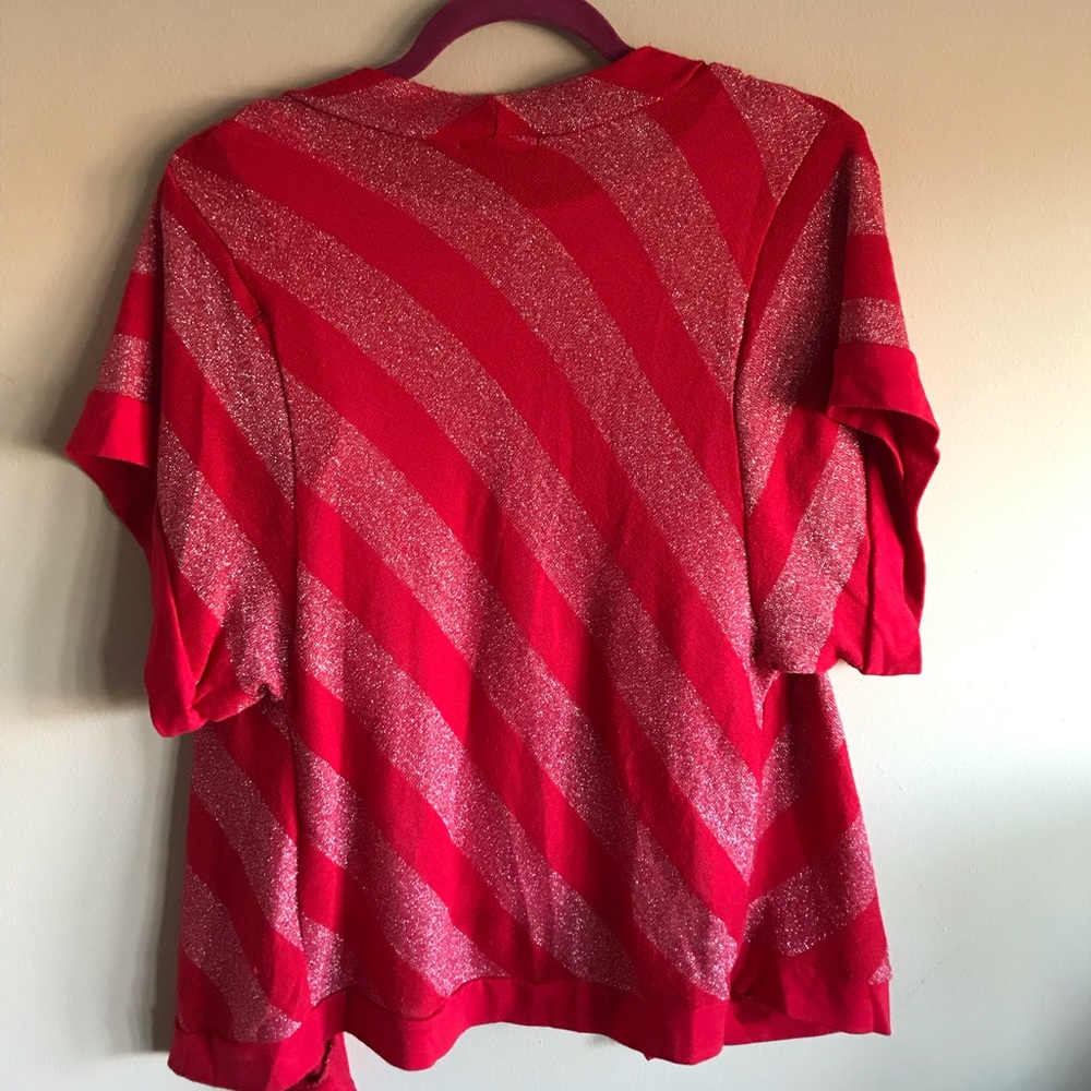 🎉HP🎉 Takara Red Short Sleeve Cardigan Set XL - Picture 5 of 5